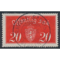 NORWAY - 1933 20øre red Large Official, used – Facit # TJ14