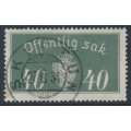 NORWAY - 1933 40øre grey Large Official, used – Facit # TJ17