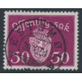 NORWAY - 1947 50øre deep brown-lilac Official, used – Facit # TJ52