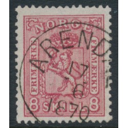 NORWAY - 1867 8 Skilling carmine-rose Coat of Arms, used – Facit # 15a