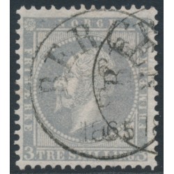 NORWAY - 1857 3Sk lilac-grey King Oscar I, used – Facit # 3a