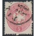 AUSTRIA - 1863 5Kr rose-red Double-Headed Eagle, perf. 14, used – Michel # 26