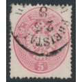 AUSTRIA - 1863 5Kr rose-red Double-Headed Eagle, perf. 14, used – Michel # 26