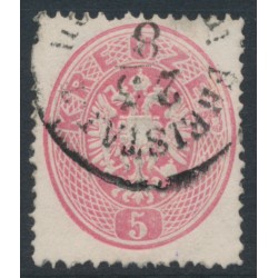 AUSTRIA - 1863 5Kr rose-red Double-Headed Eagle, perf. 14, used – Michel # 26