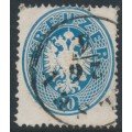 AUSTRIA - 1863 10Kr blue Double-Headed Eagle, perf. 14, used – Michel # 27b