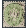 AUSTRIA - 1863 3Kr green Double-Headed Eagle, perf. 9½, used – Michel # 31