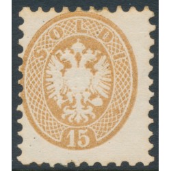 AUSTRIA - 1864 15So brown Double Eagle, perf. 9½:9½, Lombardy-Venice, MH – Michel # 23