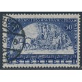 AUSTRIA - 1933 50g+50g deep ultramarine WIPA, granite paper, used – Michel # 555C
