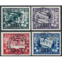 AUSTRIA - 1933 FIS Competition in Innsbruck set of 4, used – Michel # 551-554