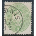 AUSTRIA - 1863 3Kr yellow-green Double-Headed Eagle, perf. 14, used – Michel # 25a