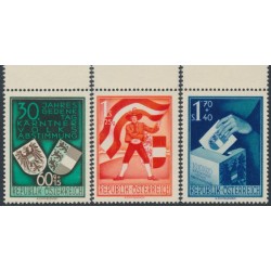 AUSTRIA - 1950 Kärnten (Carinthia) Referendum set of 3, MNH – Michel # 952-954