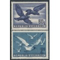 AUSTRIA - 1950 60g violet & 2S blue Birds set of 2, MNH – Michel # 955-956