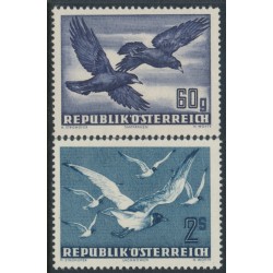 AUSTRIA - 1950 60g violet & 2S blue Birds set of 2, MNH – Michel # 955-956