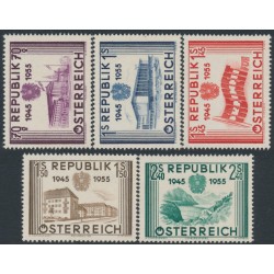 AUSTRIA - 1955 Independence Anniversary set of 5, MNH – Michel # 1012-1016