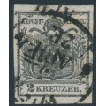 AUSTRIA - 1850 2Kr grey-black Coat of Arms on hand-made paper, used – Michel # 2Xc