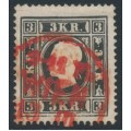 AUSTRIA - 1858 3Kr black Emperor Franz Joseph (type II), used – Michel # 11IIa