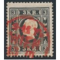 AUSTRIA - 1858 3Kr black Emperor Franz Joseph (type II), used – Michel # 11IIa