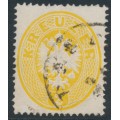 AUSTRIA - 1863 2Kr yellow Double-Headed Eagle, perf. 14, used – Michel # 24a