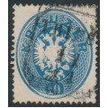 AUSTRIA - 1863 10Kr blue Double-Headed Eagle, perf. 14, used – Michel # 27b