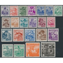 AUSTRIA - 1934-1936 Regional Costumes set of 22, MH – Michel # 567-587