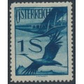 AUSTRIA - 1925 1S deep violet-ultramarine Crane airmail, MH – Michel # 483