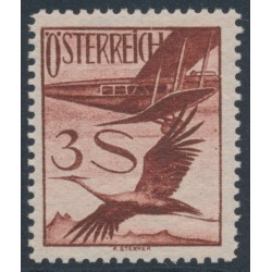 AUSTRIA - 1926 3S deep brown-red Crane airmail, MH – Michel # 485
