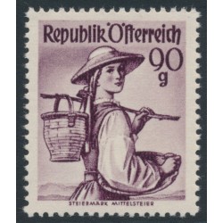 AUSTRIA - 1949 90g brown-purple Regional Costumes, MNH – Michel # 909