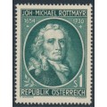 AUSTRIA - 1954 1S blue-green Jon-Michael Rottmeyr, MNH – Michel # 1007