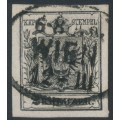 AUSTRIA - 1854 2Kr deep black Coat of Arms, machine-made paper, used – Michel # 2Ya