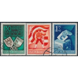 AUSTRIA - 1950 Kärnten (Carinthia) Referendum set of 3, used – Michel # 952-954