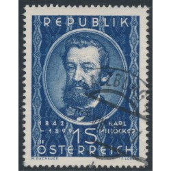 AUSTRIA - 1949 1S ultramarine Karl Millöcker, used – Michel # 947