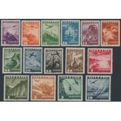 AUSTRIA - 1935 5g to 10S Airmail set of 15, MH – Michel # 598-612