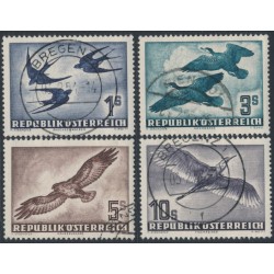 AUSTRIA - 1953 1S to 10S Birds airmail set of 4, used – Michel # 984-987