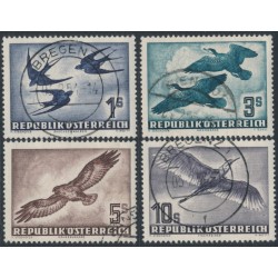 AUSTRIA - 1953 1S to 10S Birds airmail set of 4, used – Michel # 984-987