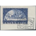 AUSTRIA - 1933 50g+50g blue WIPA philatelic exhibition, granite paper, used – Michel # 556A