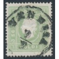 AUSTRIA - 1862 3So green Emperor, Lombardy-Venice, used – Michel # 8IIa