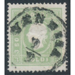 AUSTRIA - 1862 3So green Emperor, Lombardy-Venice, used – Michel # 8IIa