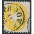 AUSTRIA - 1863 2So yellow Arms, perf. 14, Lombardy-Venice, used – Michel # 14