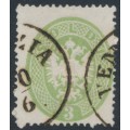 AUSTRIA - 1863 3So green Arms, perf. 14, Lombardy-Venice, used – Michel # 15