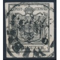 AUSTRIA - 1850 2Kr black Coat of Arms, type IIIa, used – Michel # 2Xa