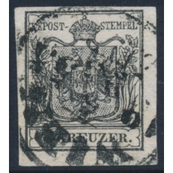 AUSTRIA - 1850 2Kr black Coat of Arms, type IIIa, used – Michel # 2Xa