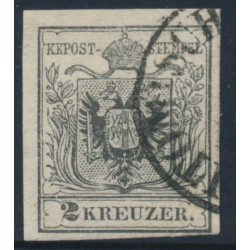 AUSTRIA - 1854 2Kr grey-black Coat of Arms, type IIIb, used – Michel # 2Yb
