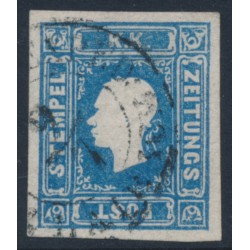 AUSTRIA - 1858 1.05Kr blue Newspaper Stamp, imperforate, used – Michel # 16a