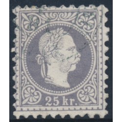 AUSTRIA - 1867 25Kr grey-violet Emperor, fine print, used – Michel # 40IIb