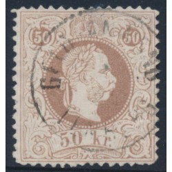 AUSTRIA - 1867 50Kr brown Emperor, fine print, used – Michel # 41II
