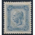 AUSTRIA - 1904 50H blue Emperor, perf. 13:12½, with varnish stipes, MNH – Michel # 116A