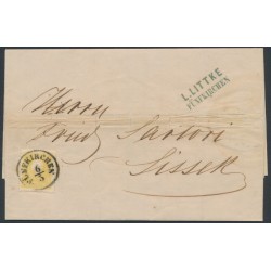 AUSTRIA - 1858 2Kr yellow Emperor (type II), used on cover – Michel # 10IIa