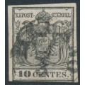 AUSTRIA - 1854 10c grey-black Arms, Lombardy-Venice, used – Michel # 2Yc