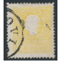 AUSTRIA - 1859 2So yellow Emperor, type II, Lombardy-Venice, used – Michel # 6II