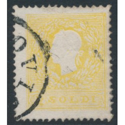 AUSTRIA - 1859 2So yellow Emperor, type II, Lombardy-Venice, used – Michel # 6II